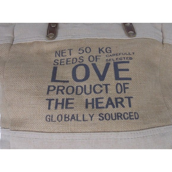 Myra Bag Sustainable Organic Jute Bag Handbag Tan Eco Friendly Up Cycle Zipper - Picture 5 of 8